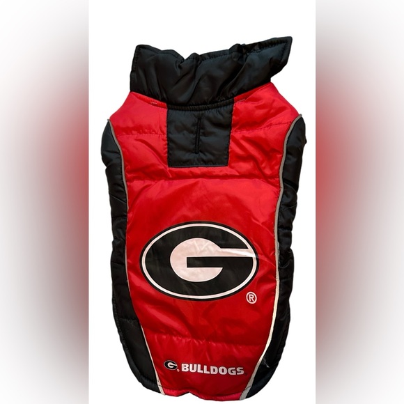 Pet Apparel Georgia Bulldogs Dog Puffer Vest SZ M - Picture 1 of 4